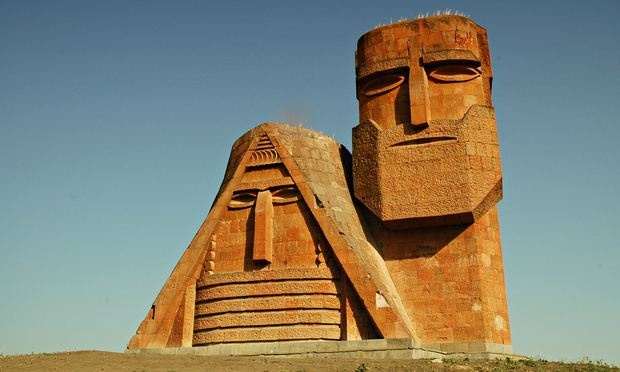 We Are Our Mountains monument north of Stepanakert, Nagorno-Karabakh (Artsakh) Republic