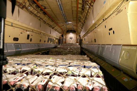 18 out of 40 tons of humanitarian aid was delivered from Armenia to Syria on Feb. 14, 2017 (Photo: Ministry of Defense of Armenia)