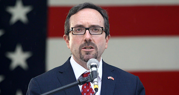 US ambassador to Turkey John Bass delivers a speech at the ambassador’s residence in Ankara on July 2, 2015 (Photo: Adem Altan/AFP)
