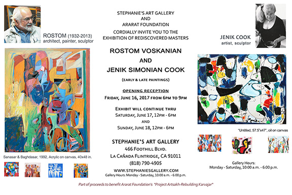 Works by Voskanian and Simonian Cook will be on exhibit