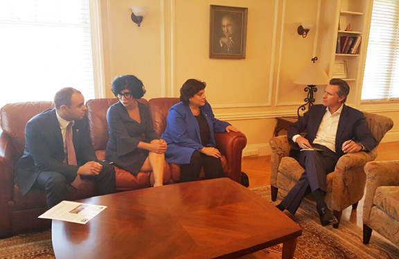 ANCA-WR board members discuss issues of interest to the community with Lieutenant Governor Gavin Newsom