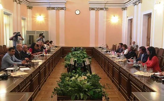 Congresswoman Tulsi Gabbard and other members of the bipartisan congressional delegation met with the Speaker of the National Assembly of Armenia, Ara Babloyan and other heads of Standing Committees to further cooperation and understanding between the governments of Armenia and the United States.(Photo: gabbard.house.gov)