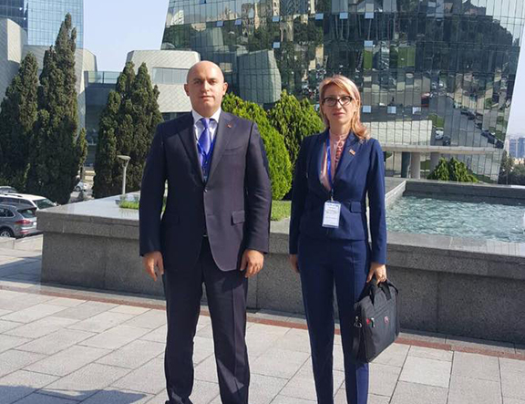 Armen Ashotyan and Mane Tandilyan in Baku (Photo: Armenpress)