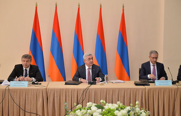 President Sarkisian during Nuclear Energy Safety Council session (Photo: Office of the President of Armenia)