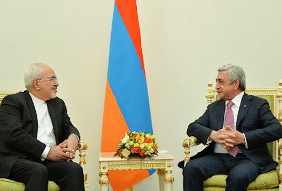 While in Yerevan, Iran's Foreign Minister Mohammad Javad Zarif met with President Sarkisian