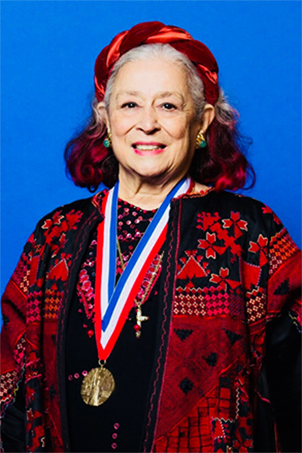 Joan Agajanian Quinn with her recently awarded Ellis Island Medal of Honor