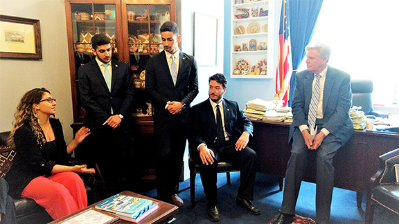  ANCA Leo Sarkisian Interns met with Congressional Armenian Caucus Co-Chair Frank Pallone (D-NJ) where they explained their “Thunderclap” social media campaign in support of Artsakh freedom.  Several Members of Congress, including Rep. Jackie Speier (D-CA), added their voices to the campaign.