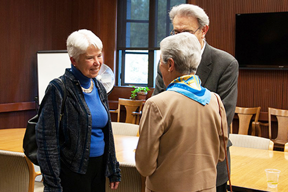UC Berkeley Chancellor Carol Christ during the Krouzian Conference Room reopening ceremony