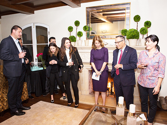 ANCA Chairman Raffi Hamparian and Dr. Mireille Hamparian welcome guests to their home and commend Congressman Valadao for his leadership in advancing Artsakh priorities.