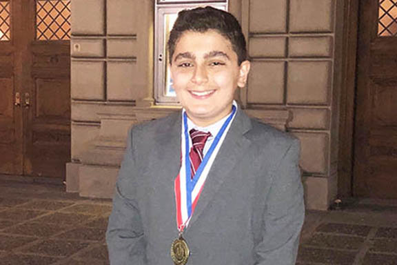 Daron Yacoubian with his first-place medal