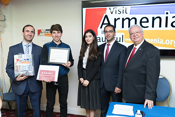 "Visit Armenia Its Beautiful" essay contest first-place winner is Vachag Voskian of AGBU-MDS