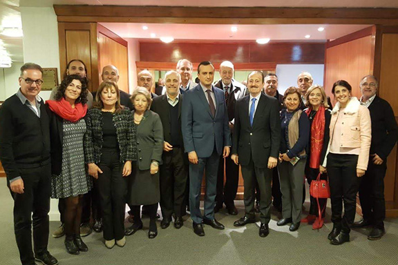 Permanent Representative of the Republic of Artsakh to the United States Robert Avetisyan during his visit to Argentina.