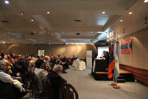 Robert Avetisyan, Permanent Representative of the Republic of Artsakh to the United States, speaking in Argentina.