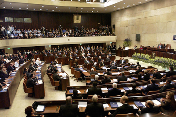 The Israeli Knesset during a hearing.