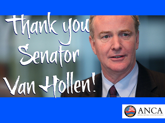 ANCA thanks Senator Chirs Van Hollen