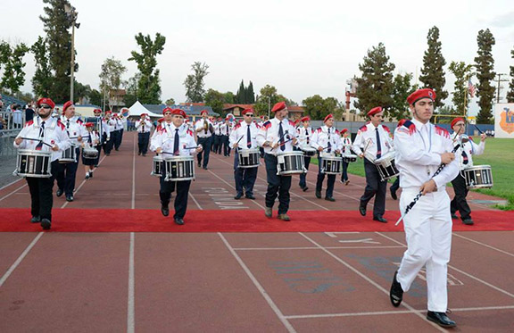 The Homenetmen Western US Marching band during the parade