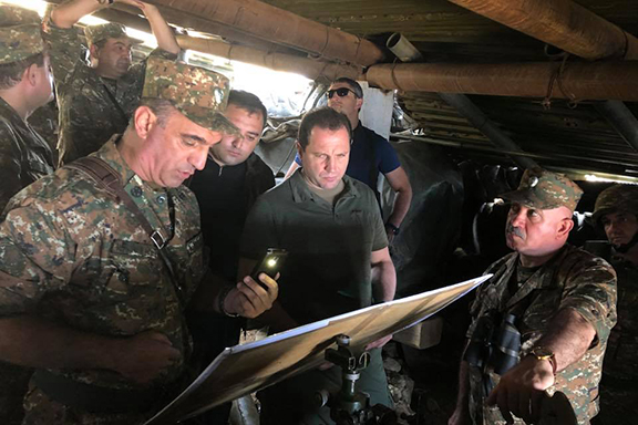 Armenia's Defense Minister Davit Tonoyan visited military bases over the weekend