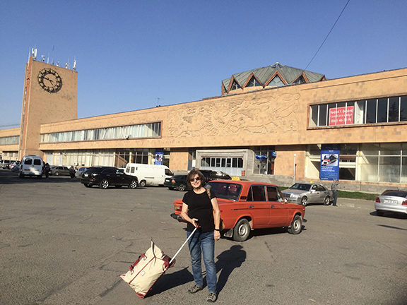 The author at the Gyumri train station