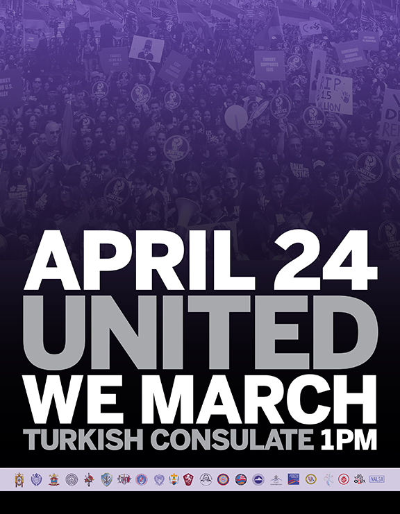 The annual Armenian Genocide March for Justice will take place 1 p.m. on April 24 at the Turkish Consulate in Los Angeles