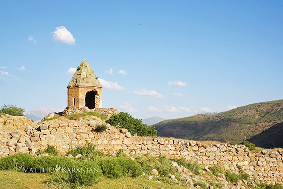 By Matthew Karanian: Karmravank Monastery in the Van region of ancient Armenia. The author’s Great Grandfather was a Vartabed (high priest) at this Monastery until the genocide. This monastery is featured on the cover of ‘The Armenian Highland’ book