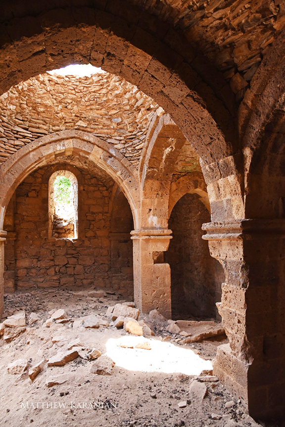 The floor of an ancient Armenian church has been excavated by treasure hunters who are searching for valubles that Armenians supposedly buried before fleeing during the genocide. (Photo by Matthew Karanian)