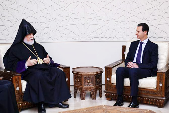 Catholicos Aram I meets with Syrian President Bashar al-Assad