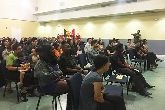 Attendees gathered at  the Krikor and Mariam Karamanoukian Glendale Youth Center for a panel discussion concerning racism 