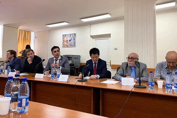 A scene from the "Europe Goes Silk Road through Armenia" academic seminar, which took place in Yerevan