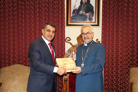 Western Prelate Archbishop Moushegh Mardirossian with Armenia's Ambassador to the U.S. Varuzhan Nersesyan