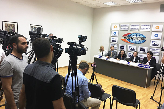 The delegation held a press conference at ArmenPress, which was attended and covered by every major media outlet in Armenia