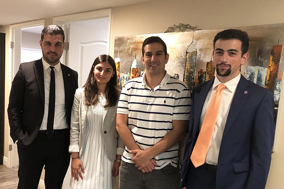 ANCA-WR 2019 Summer Interns Areg Jangozian and Sarnell Antabian with ANCA-WR Board Member Ayk Dikijian, Esq. (center right)