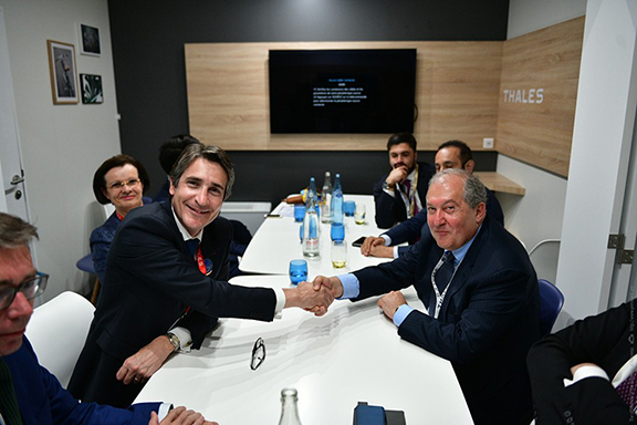 Representatives of Thales Group with President Sarkissian