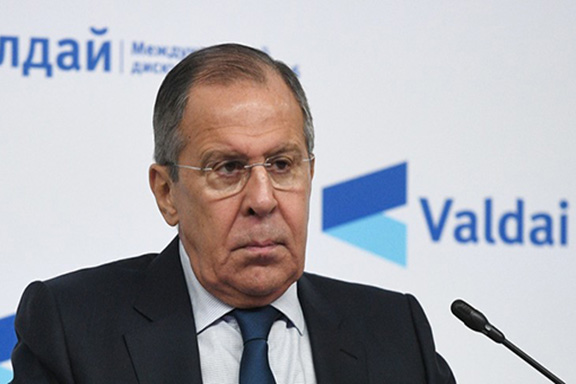 Russia's Foreign Minister Sergey Lavrov at the Valdai Conference in Moscow