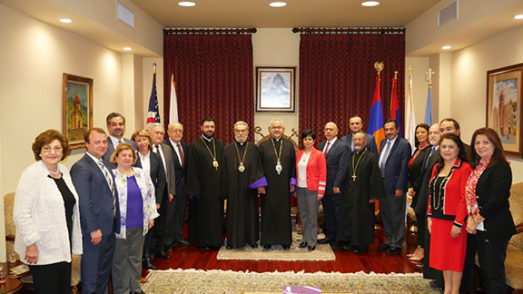 The Artsakh Delegation with representatives of the Prelacy