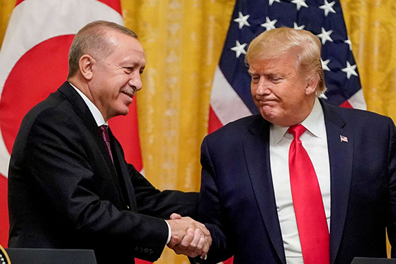 Presidents Erdogan (left) and Trump in Washington