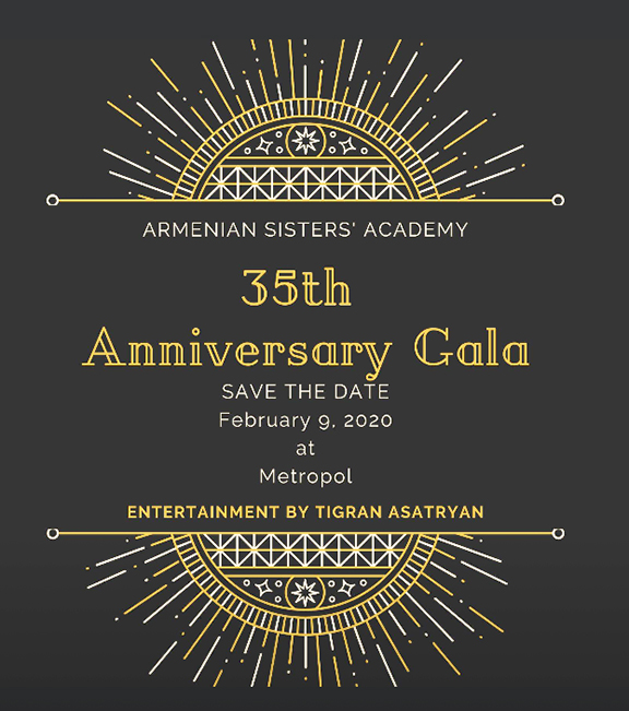 The Armenian Sisters' Academy's 35th Anniversary Gala is set for Feb. 9