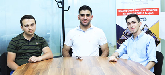 From left: Alen Adamyan (CS'23), Hayk Saryan (AUA scholarship program supporter), Emin Ter-Mkrtchyan (CS'23)