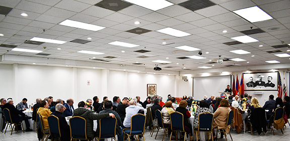 Montebello community members gather at the Armenian center to meet with ARF Supreme Council of Armenia chairman Ishkhan Saghatelyan