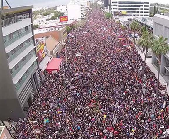 A scene from the 2015 Los Angeles March for Justice for the Armenian Genocide's centennial