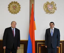 President Armen Sarkissian met with then president-elect Arayik Harityunyan