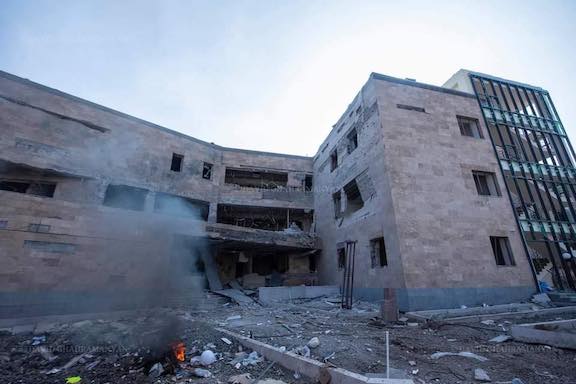 Stapankert's Maternity Hospital was destroyed by Azerbaijani attacks in October 2020